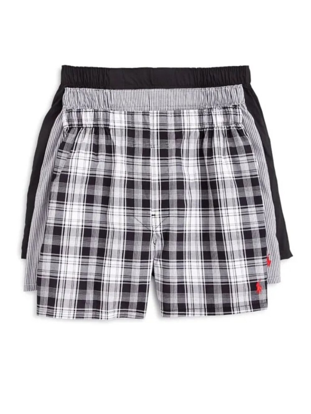 NIB Polo Ralph Lauren 3-Pk Classic Woven Cotton Boxers, Black Multi - Medium